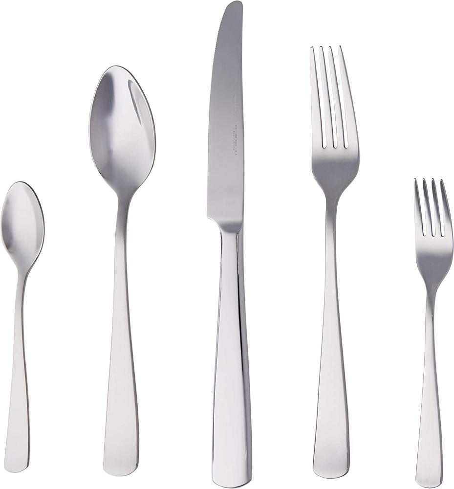 AmazonBasics Essbesteck-Set mit Eckiger Rand, Edelstahl, 20-teiliges Set, für 4 Personen Bild 1