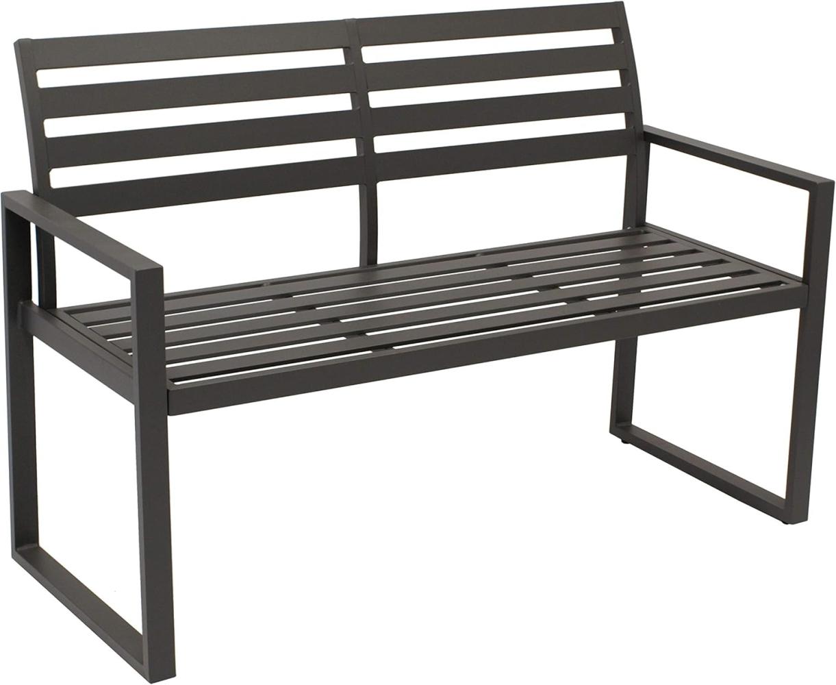 DEGAMO Gartenbank ATLANTA (1-St), 2-sitzer 123cm, Aluminium rostfrei in dunkelgrau, modern Bild 1