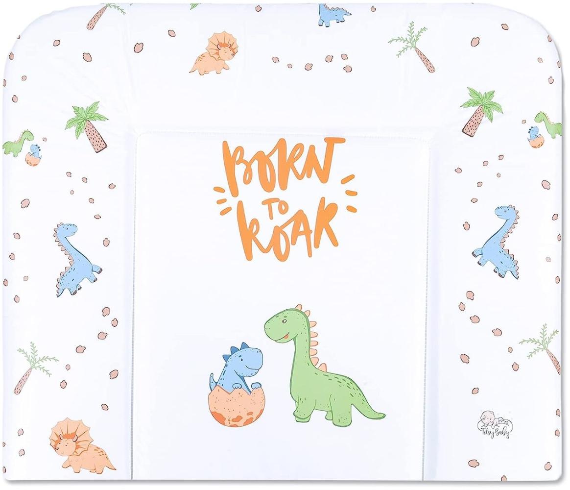 Wickelauflage Wickelkommode Auflage Baby 85x75 cm - Wickelmatte Wickeltischauflage Wasserfest Wickelunterlage Weich Dinosaurier Bild 1