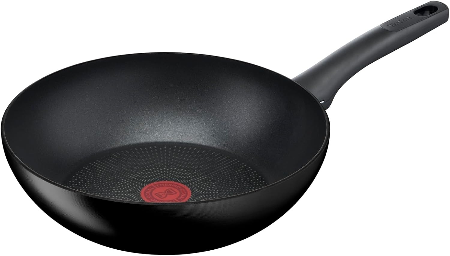 Tefal G28819 Hard Titanium On Wokpfanne 28 cm | Aluminium | unbedenkliche Antihaftversiegelung | Thermo-Signal Temperaturanzeiger | für alle Herdarten geeignet | induktionsgeeignet | Schwarz Bild 1