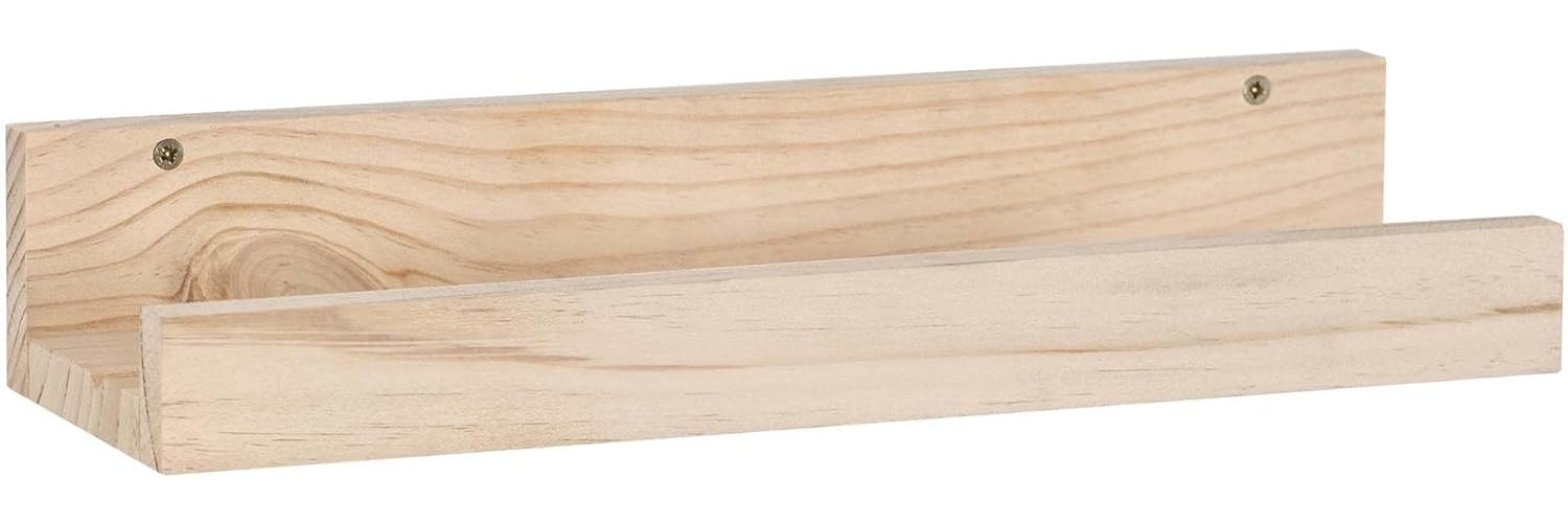 Calicosy Wandregal aus massiver Kiefer - L40 x H7 cm - Helles Holz Bild 1