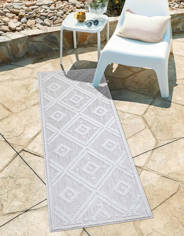 Carpet City Teppich In-& Outdoorteppich Santorini 454, 3D-Effekt, Raute-Optik, rechteckig, Höhe: 5 mm, Wetterfest & UV-beständig für Terrasse, Balkon, Küche, Flur Bild 1