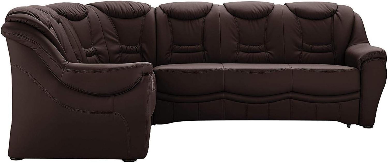 Cavadore Ecksofa Bensil mit Federkern / Polsterecke in Kunstleder / 265 x 94 x 215 / Lederoptik Braun Bild 1