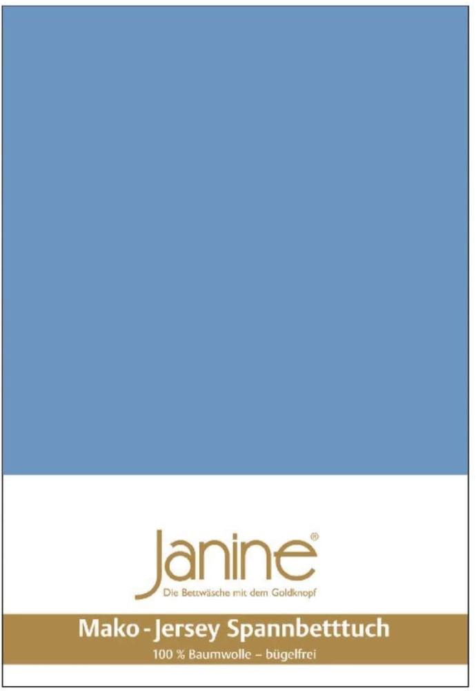 Janine Mako Jersey Spannbetttuch Bettlaken 140-160x200 cm OVP 5007 42 blau Bild 1