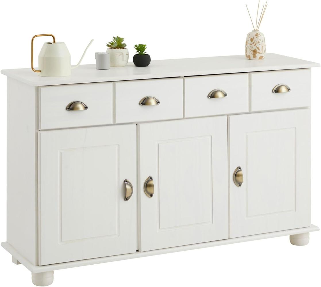 IDIMEX Kommode Colmar Apothekenschrank Sideboard, Kiefer massiv, in weiß, Landhausstil Bild 1