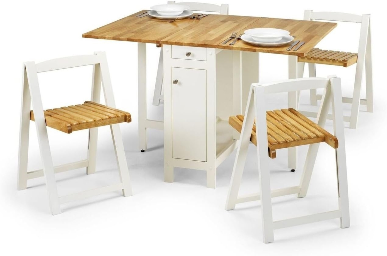 Julian Bowen Savoy Dining Set - White/Natural Bild 1