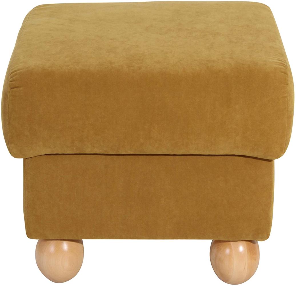 Monarch Hocker Veloursstoff Mais Buche Natur Bild 1