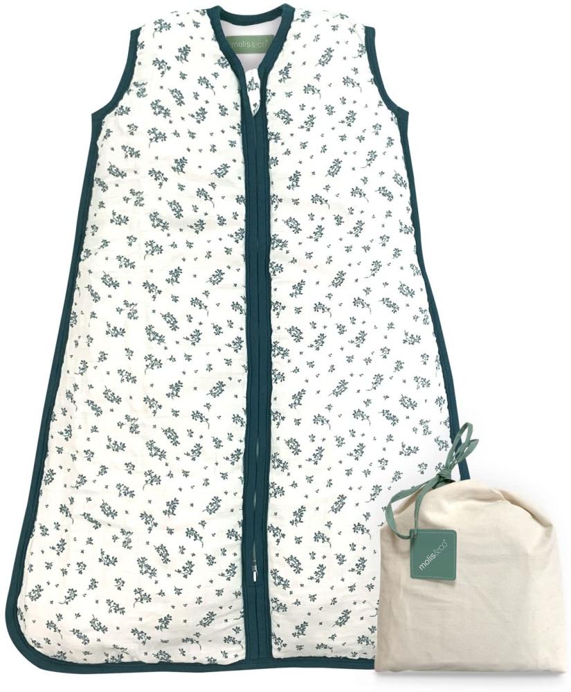 molis&co - Baby Schlafsack ärmellos - Ideal für Frühling und Herbst - Babyschlafsack 1 tog ohne Ärmel - Leicht gepolstert - Babyschlafsack Neugeborene - Premium-Musselin - Ocean (85 cm) Bild 1