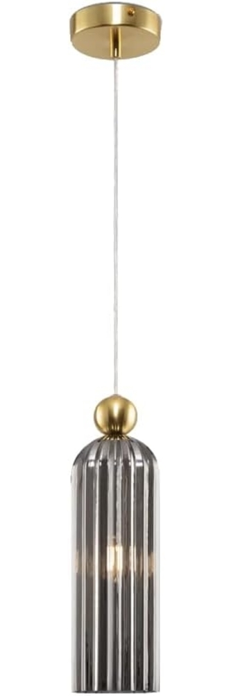 Maytoni Pendelleuchte Antic goldfarben rauchglas grau E14 Bild 1