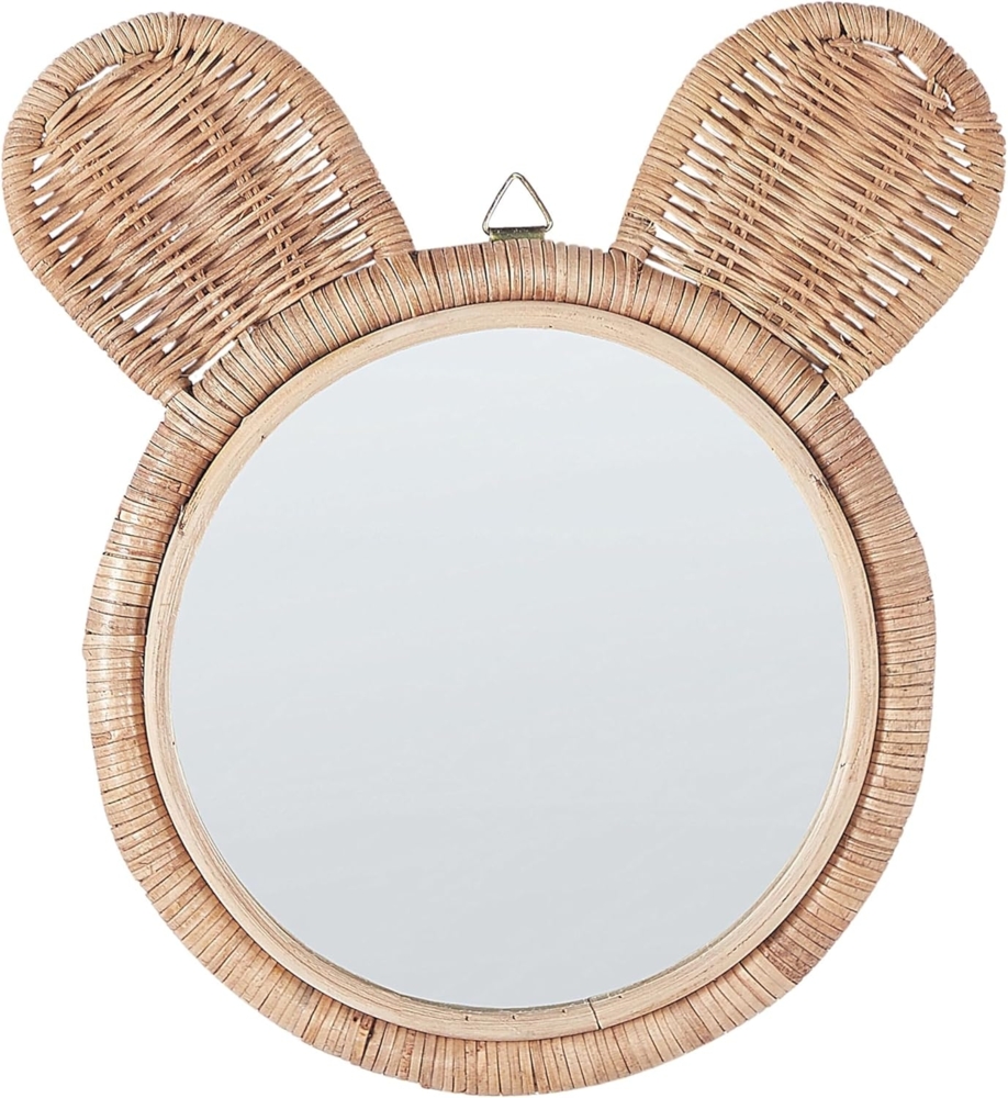 Wandspiegel ASHANTI 30 cm 33 cm Rattan Natürlich Bild 1