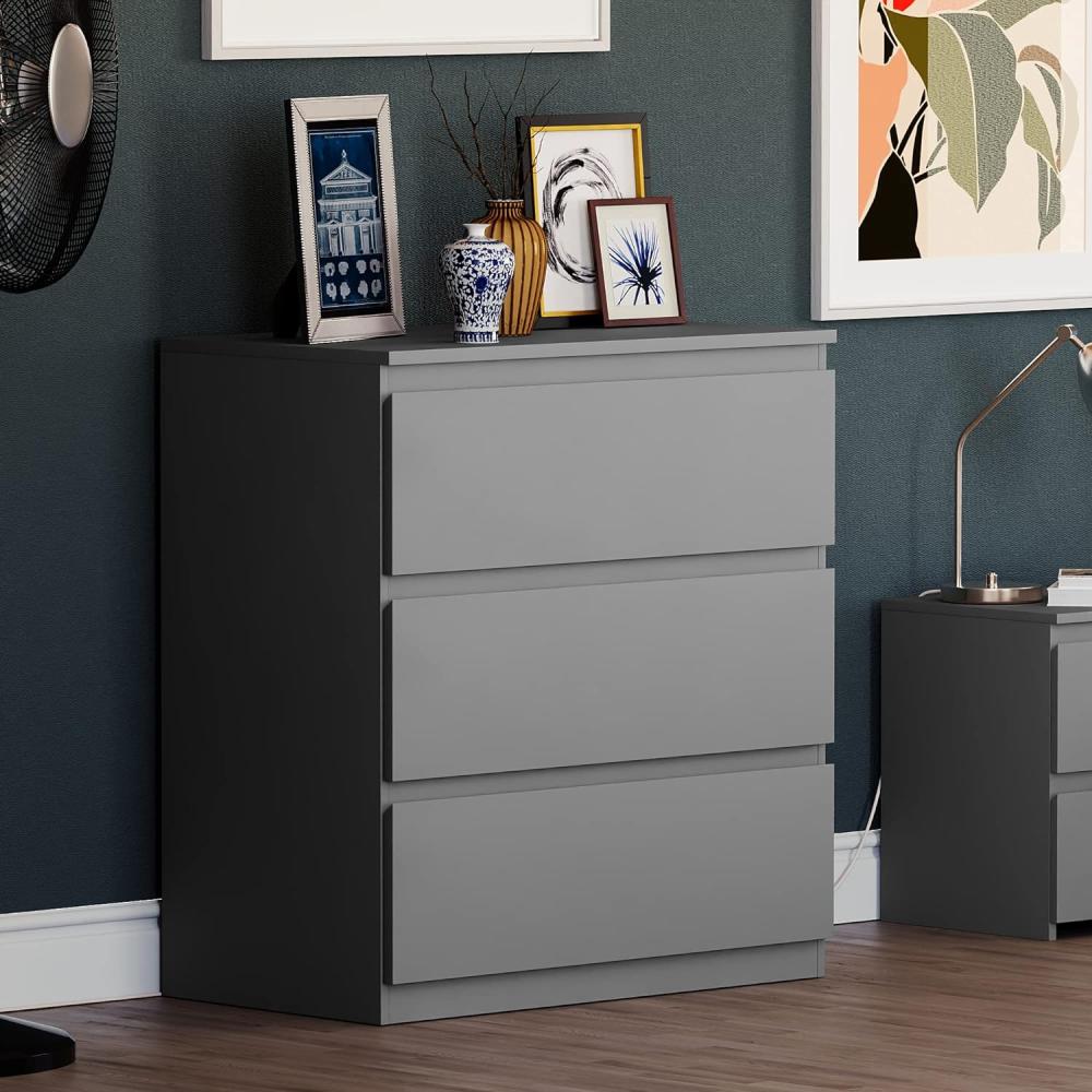 Vida Designs Kommode Denver, Grau, 3 Drawer Bild 1