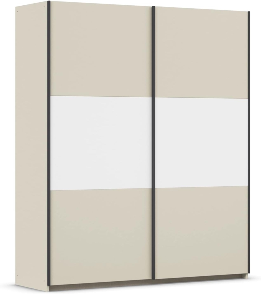 Rauch Möbel Neo, Schwebetürenschrank, Kleiderschrank, Kleiderschränke, Garderobe, Schrank mit Stauraum, 2-türig, Farbe Champagner/Alpinweiß, 175 x 210 x 59 cm Bild 1