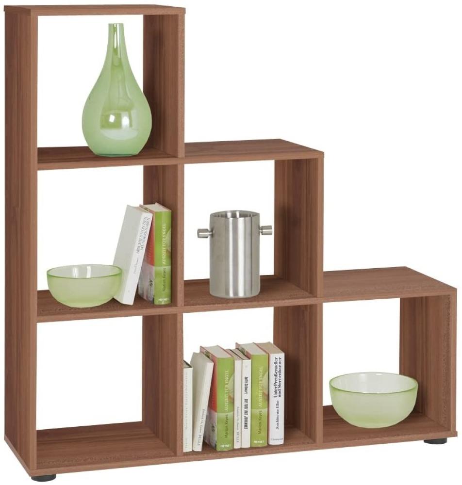Raumteiler Tim mit 6 große Fächern inkl. 4 Bodengleiter B 105 cm H 109 cm T 33 cm braun Bild 1