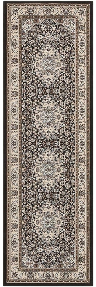 Orientalischer Kurzflor Teppich Skazar Isfahan Creme Braun - 80x250x0,9cm Bild 1