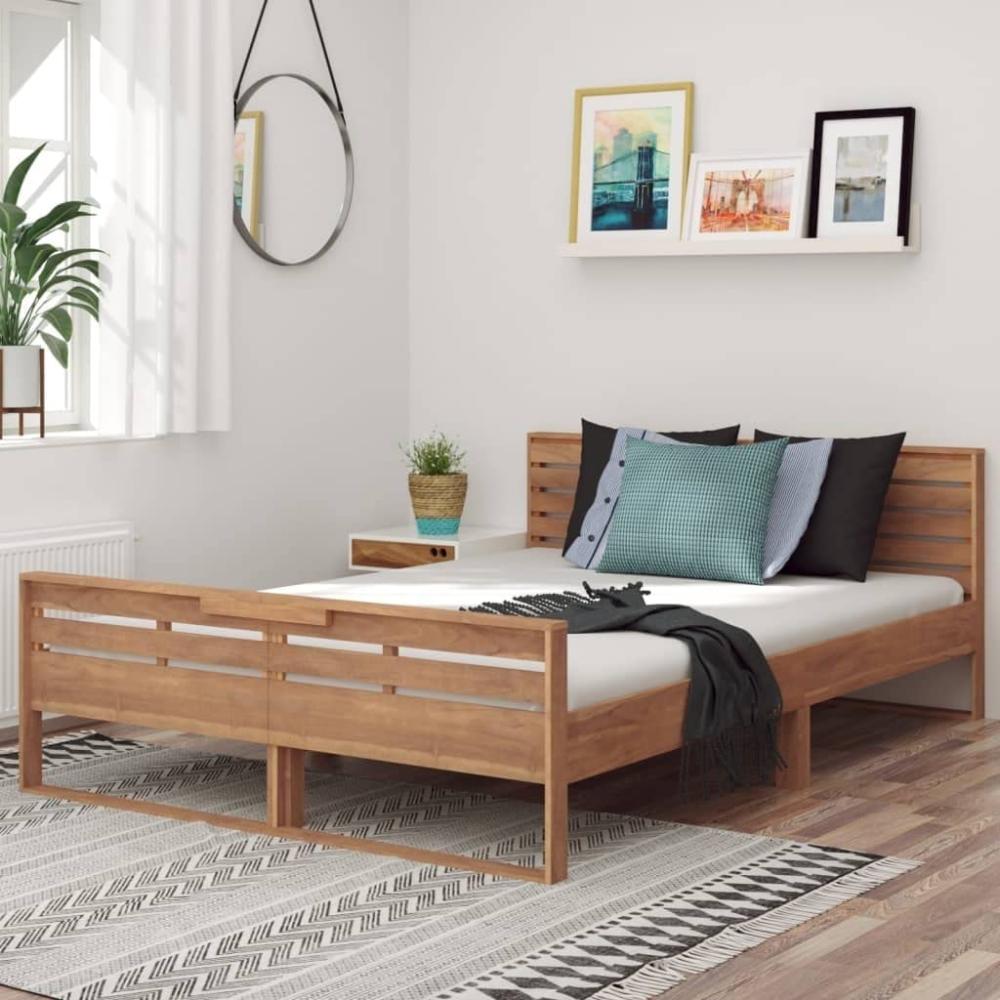 Bett >Ölsen-I< (LxBxH: 220 x 150 x 75 cm) in braun - 220 x 150 x 75 (LxBxH) Bild 1
