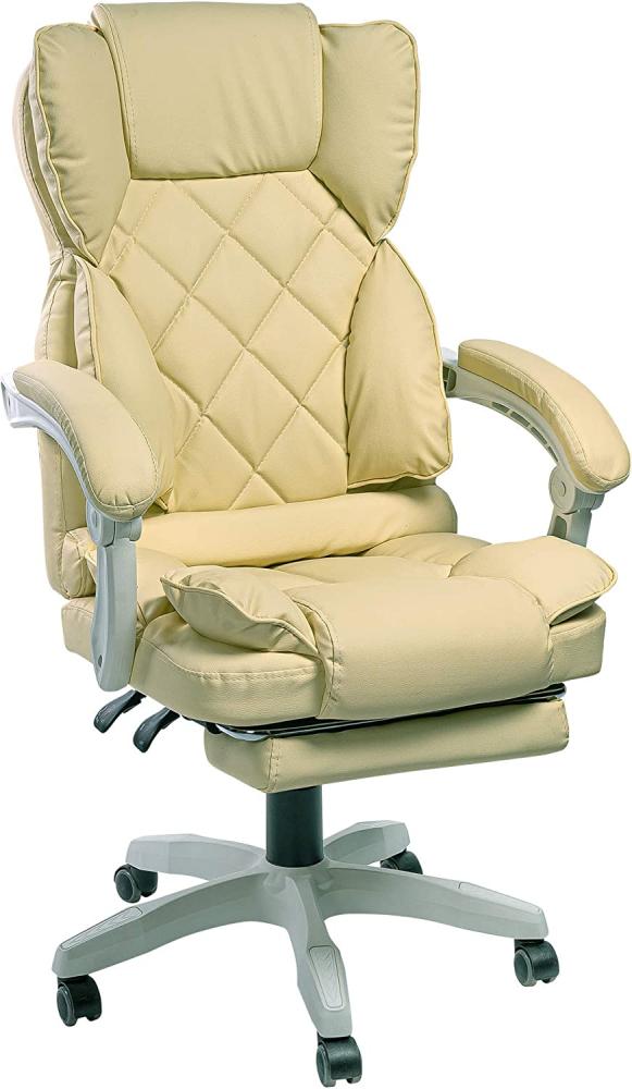 Schreibtischstuhl Design Bürostuhl TV Bürosessel Chefsessel Relax & Home Office Beige Bild 1
