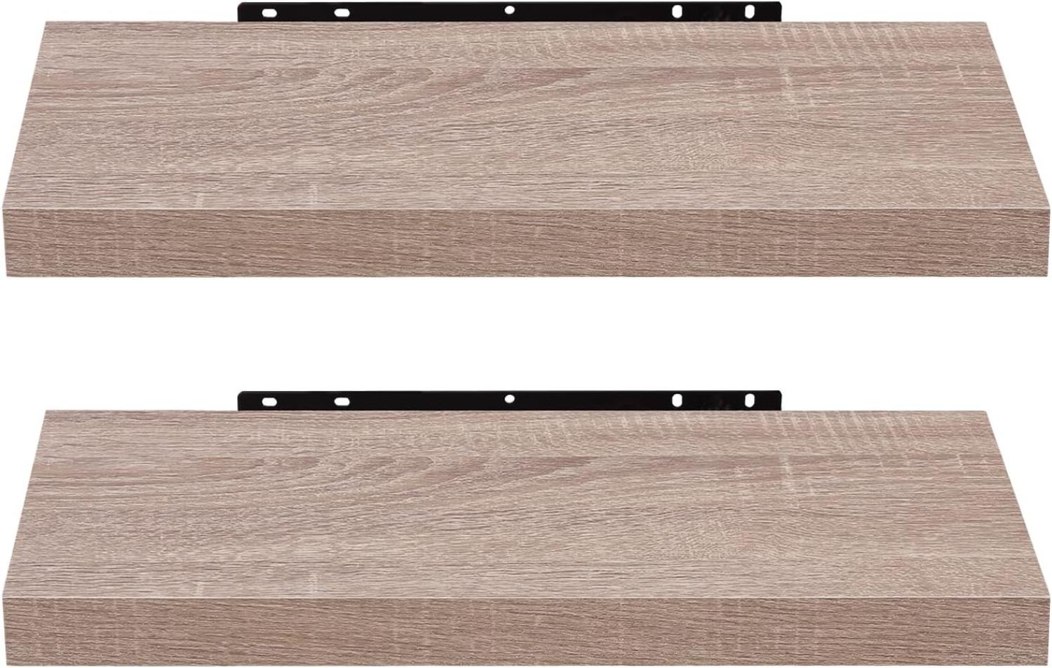 EUGAD Wandregal Wandboard 2er Set Hängeregal Holz Board Modern Eiche Gelb 60x22,9x3,8cm 0116QJ-2 Bild 1