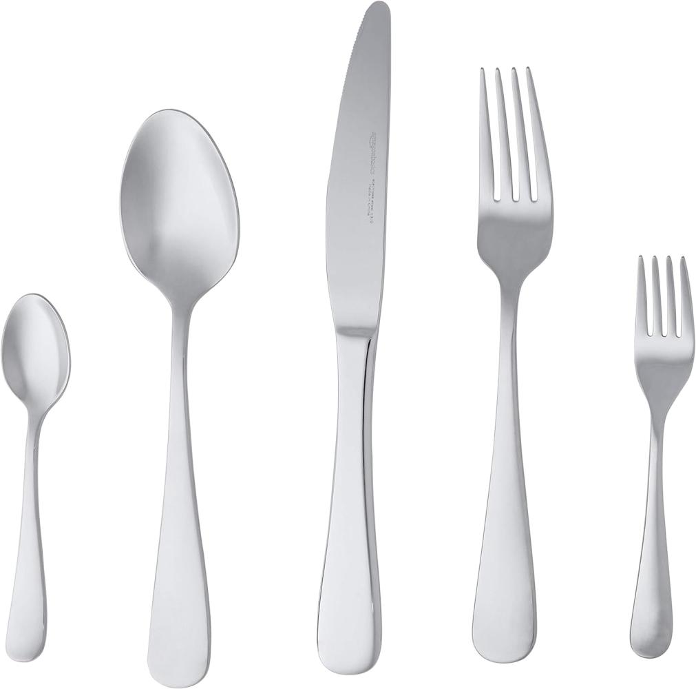 AmazonBasics Essbesteck-Set mit Abgerundeter Rand, Edelstahl, 20-teiliges Set, für 4 Personen Bild 1