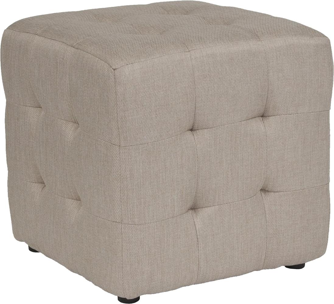 Flash Furniture Avendale Polsterhocker, getuftet, würfelförmig, Schaumstoff, Kunststoff, Polyester, Lärchenholz, Sperrholz, Beige Stoff, Set of 1 Bild 1