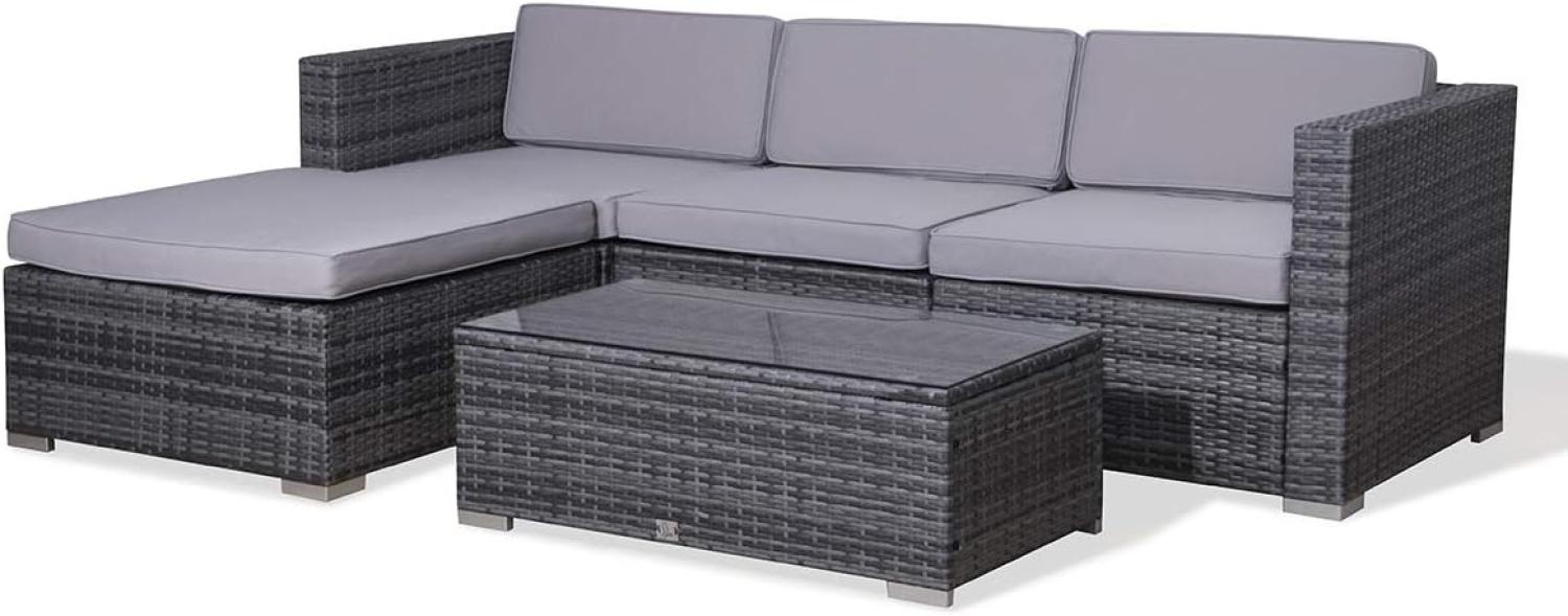 SVITA CALIFORNIA Polyrattan Lounge Rattan Set Sofa Garnitur Gartenmöbel grau Bild 1