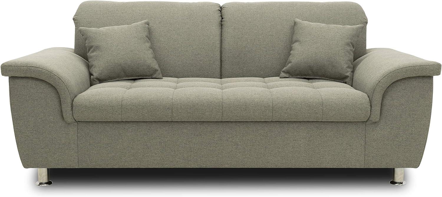 DOMO Collection Sofa Franzi, 2-Sitzer Couch, 2er Garnitur mit Nackenfunktion, Polstergarnitur, grau-braun, 190 x 105 x 81 cm Bild 1