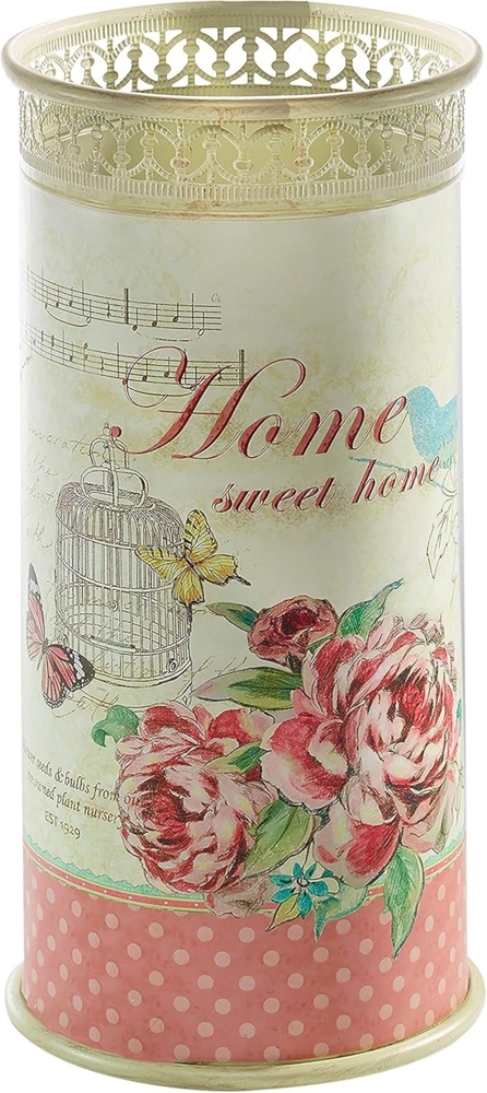 Kobolo Schirmständer Regenschirmständer aus Metall mit Rosendekor Bild 1