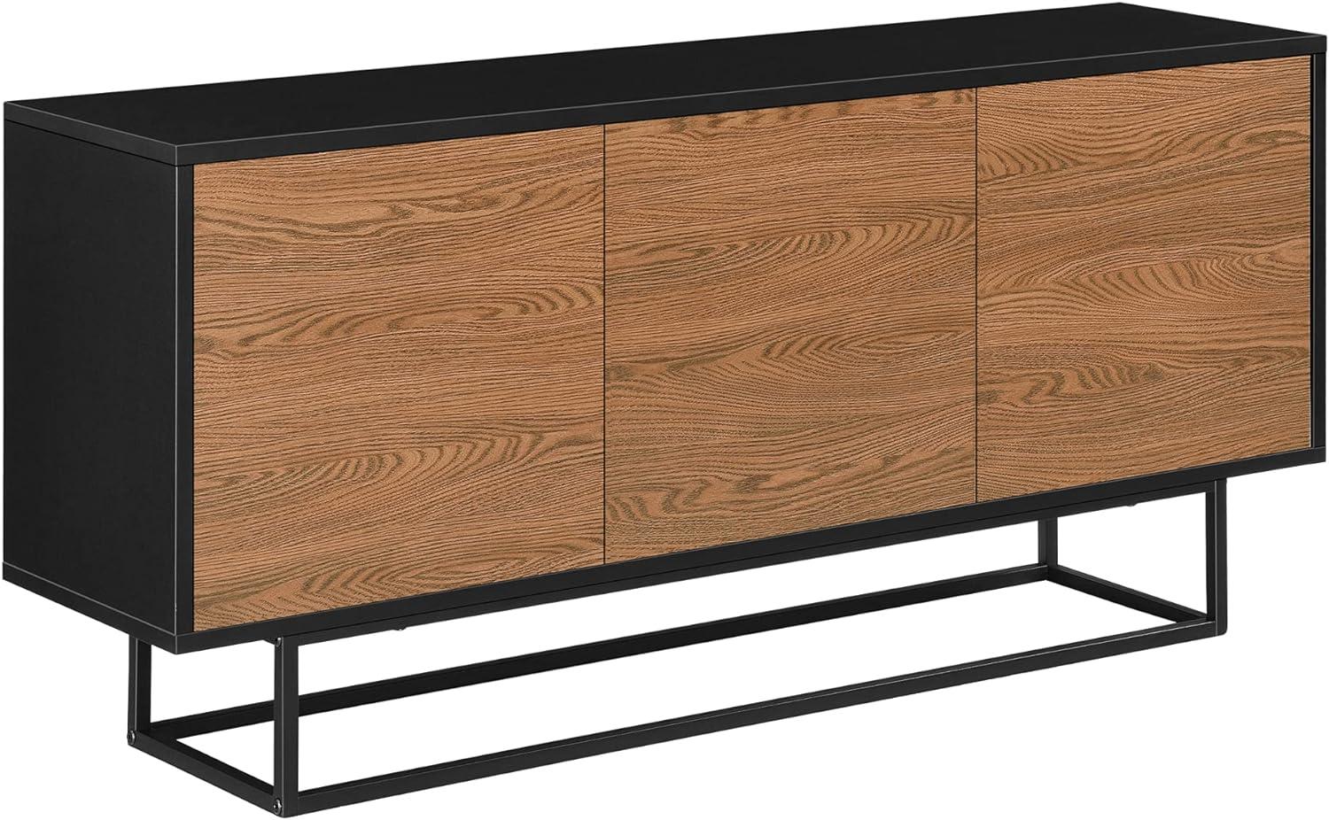 Sideboard Boxholm 120x30x55cm Schwarz/Dunkler Holzton en. casa Bild 1