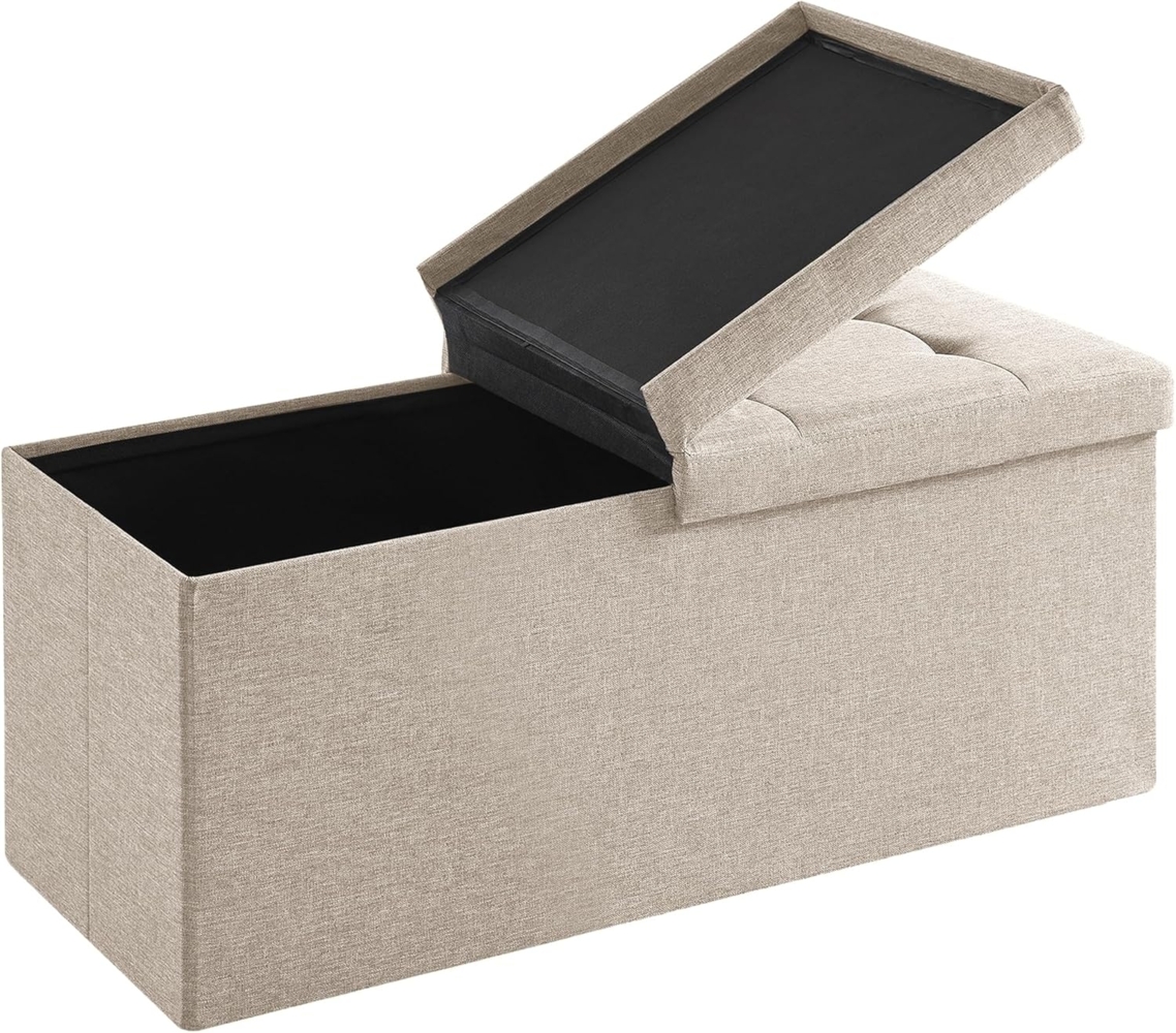 Zedelmaier Sitzbank mit Stauraum, Sitzhocker Faltbar Sitztruhe belastbar bis 300 kg, Deckel Abnehmbar, Bild 1