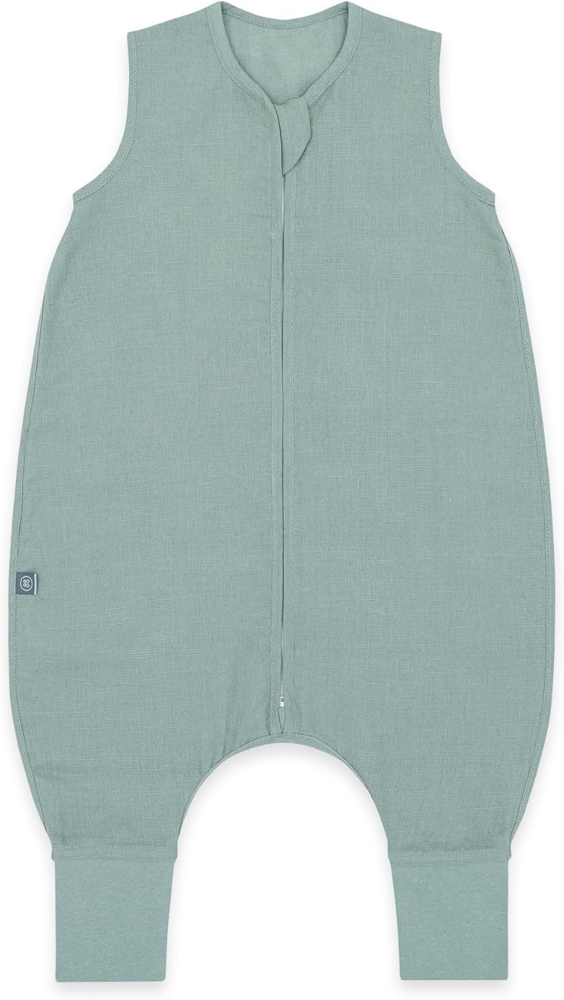 emma & noah Baby Schlafsack mit Füßen 0. 5 TOG, Leinen Schlafsack mit Beinen für den Sommer, 100% Leinen, OEKO-TEX Zertifiziert, Stampelsack für Neugeborene (Essential Mint, 70) Bild 1