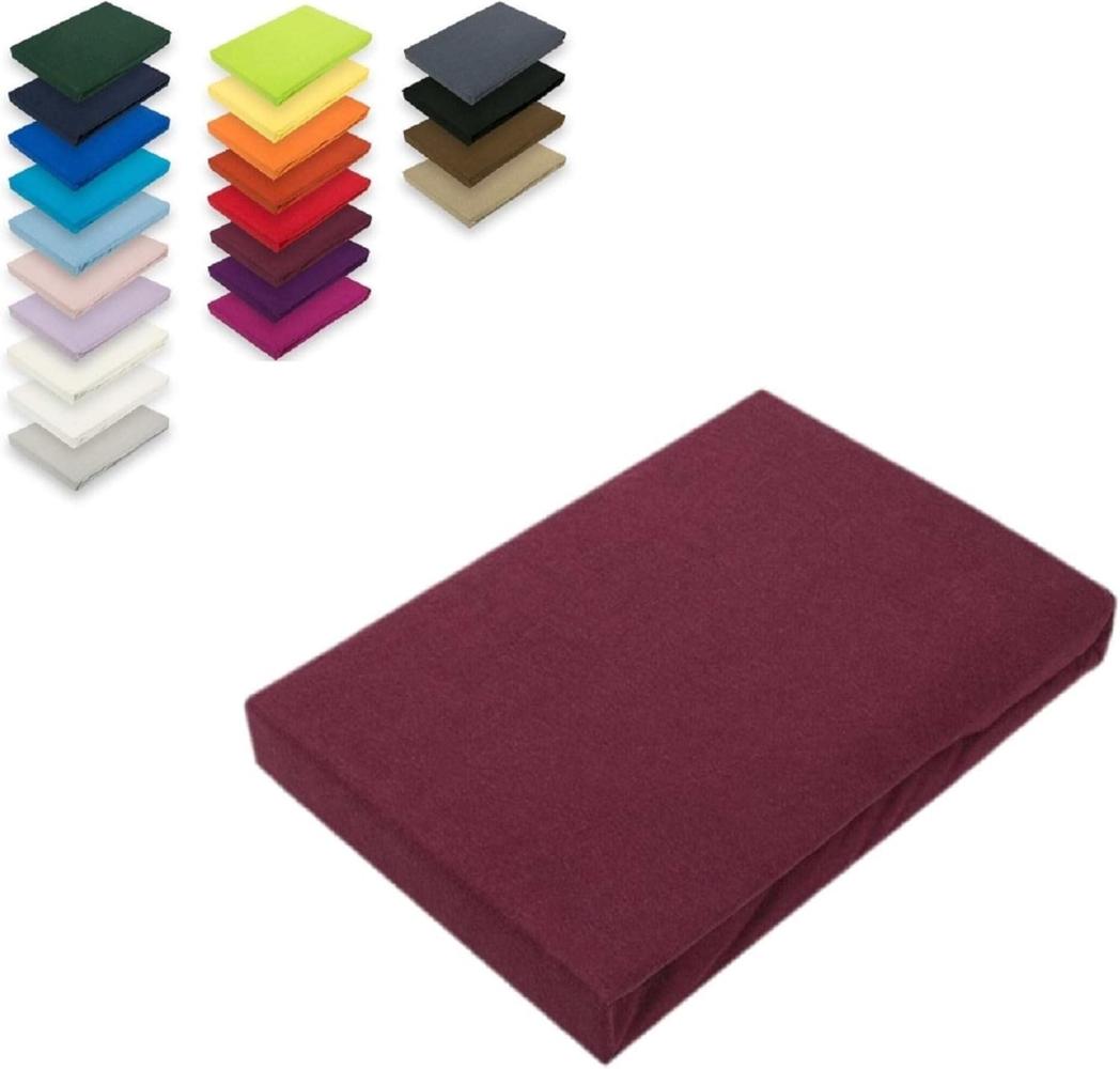 Topper Jersey Spannbettlaken 200x220 cm Bordeaux Bild 1