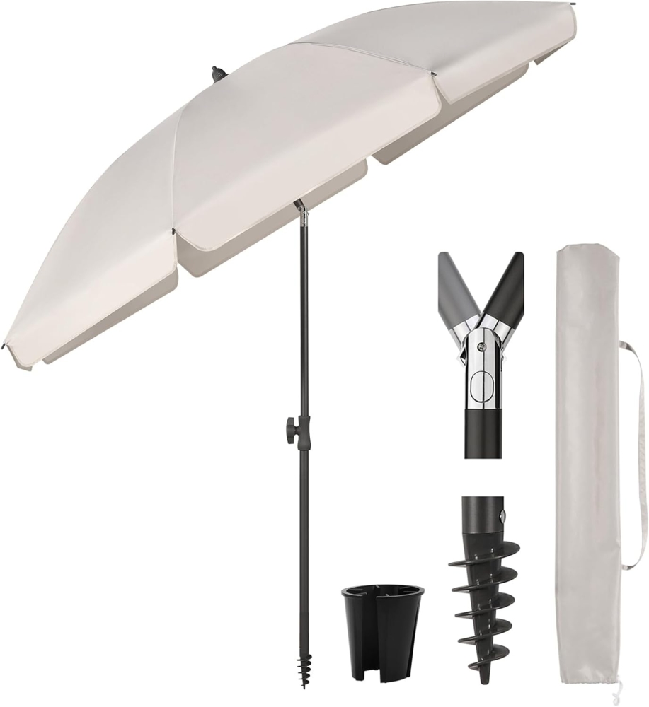 Sekey Sonnenschirm Ø160 cm Sonnenschirm UV50+ Balkonschirm mit Tragetasche und Bodenhülse, LxB: 160,00x160,00 cm, Neigungswinkel und Höhe verstellbar,für Balkon, Garten, Terrasse Bild 1