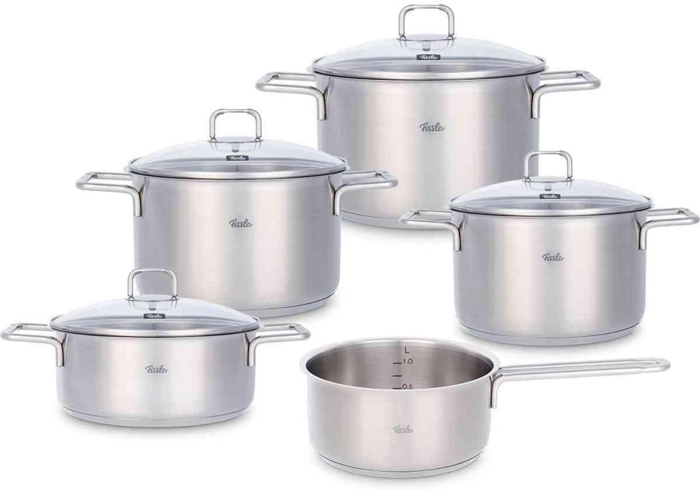 Fissler Hamburg® Topf-Set 5-tlg. Induktion mit Glasdeckel Edelstahl Bild 1