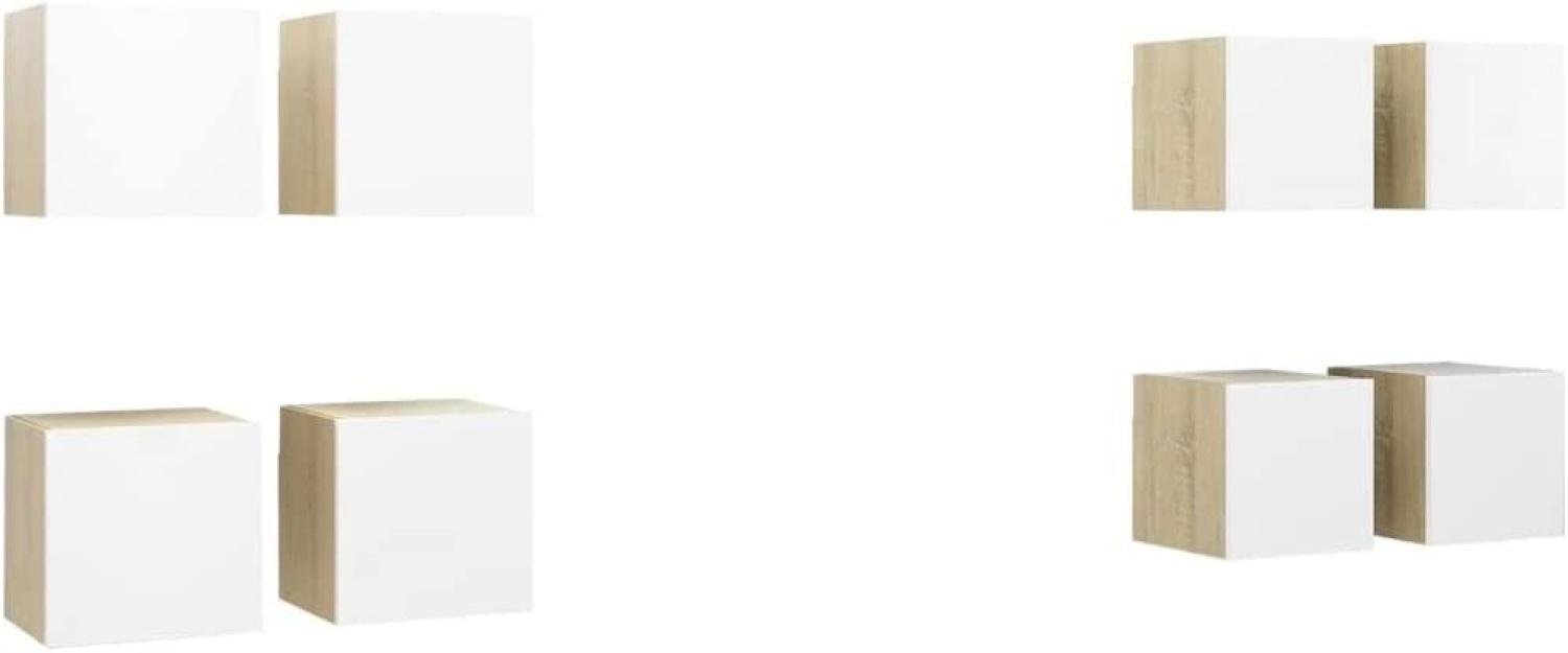 vidaXL TV-Wandschränke 8 Stk. Weiß 30,5x30x30 cm 3078739 Bild 1