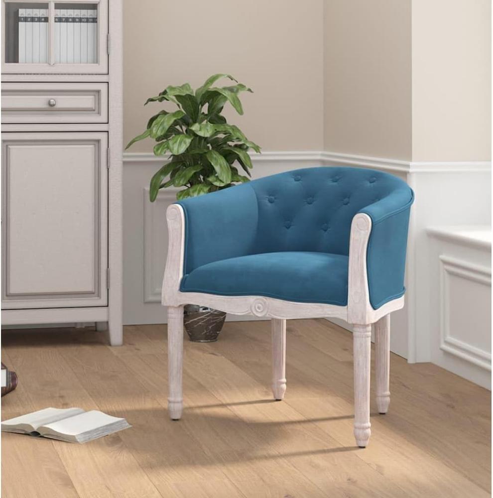 vidaXL Esszimmerstuhl Blau Samt [344503] Bild 1