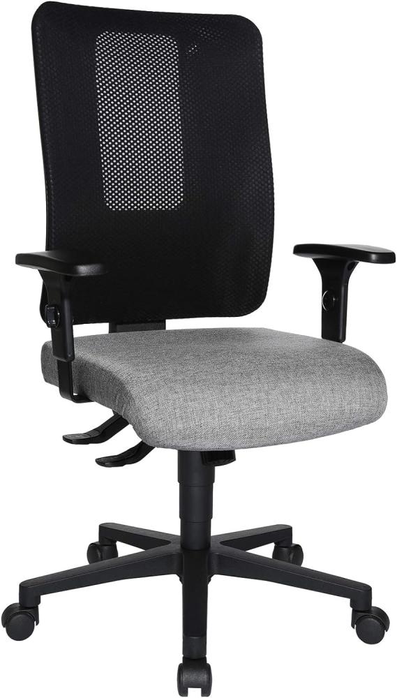 Topstar Open X (N) ergonomischer Bürostuhl, Schreibtischstuhl, atmungsaktive Netzbespannung, Stoffbezug, grau/schwarz Bild 1