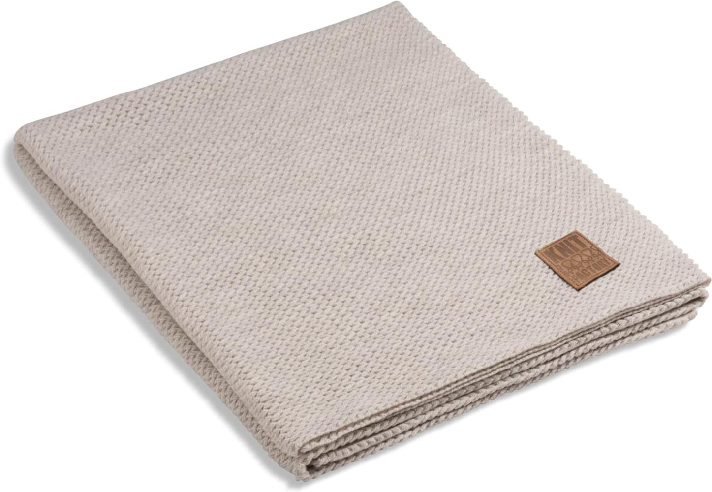 Knit Factory Maxx Decke 160x130 cm Glatt Beige Bild 1