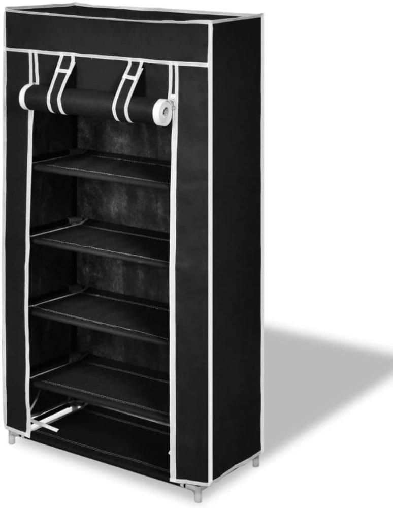 Schuhschrank Schuhablage 5 Schicht 58 x 28 x 106 cm Schwarz Bild 1