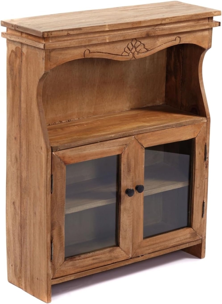 DESIGN DELIGHTS Wandregal WANDSCHRANK "RIBERA", mit Glastüren, 73 cm, Holz Wandregal Bild 1