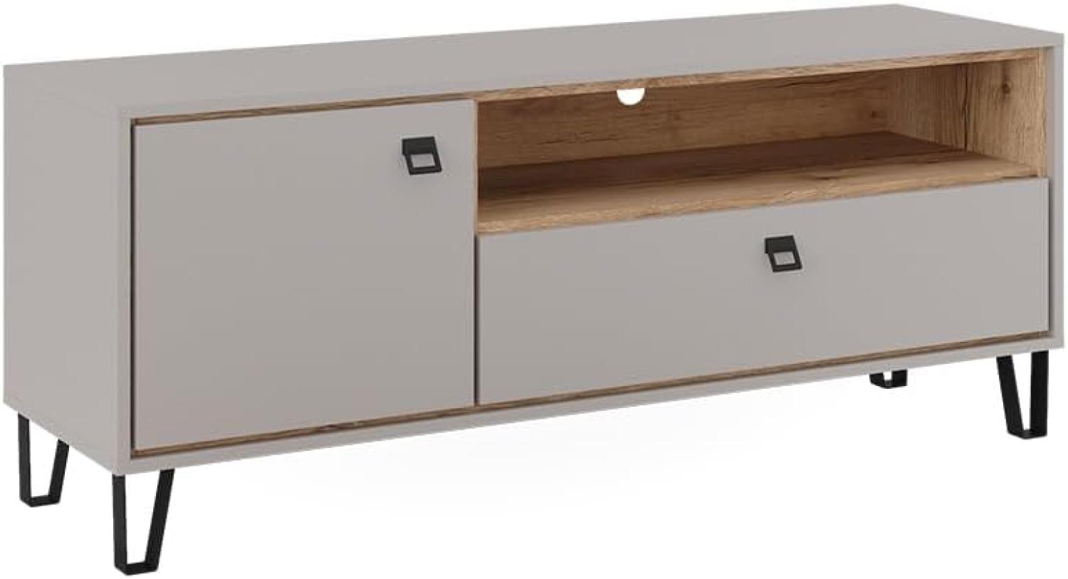 Vicco TV-Lowboard Tirion 138x56 cm in Cashmere Eiche, Fernsehtisch mit Tür Bild 1