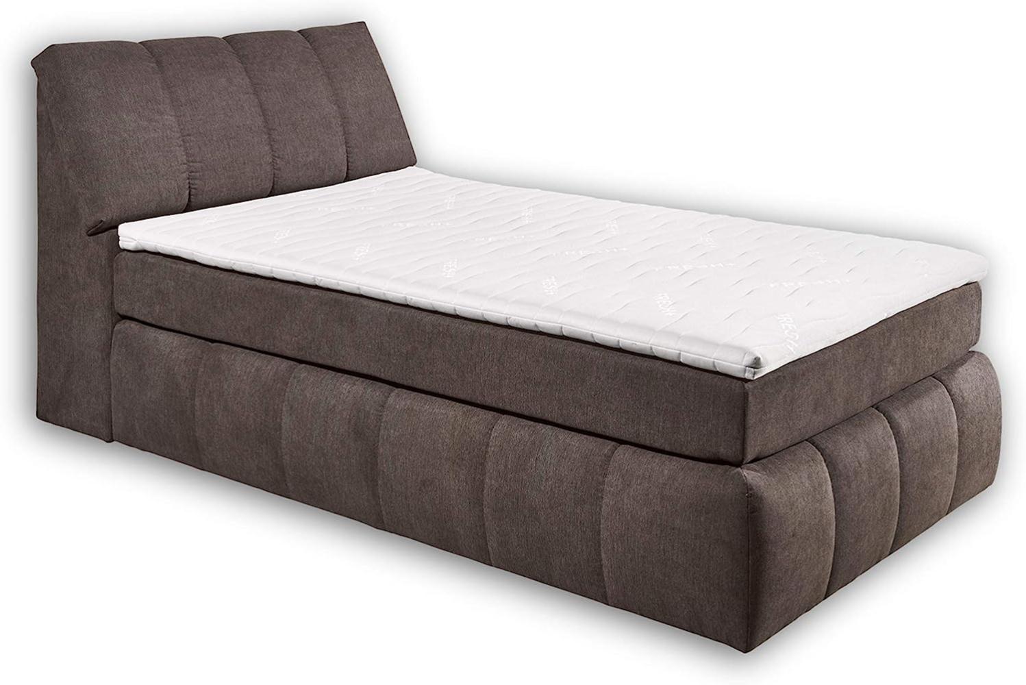 TOLEDO 3 Boxspringbett 120x200 mit Bettkasten, Stone - Bequemes Bett mit 7-Zonen-Federkern & thermoelastischem Topper - 121 x 110 x 235 cm (B/H/T) Bild 1