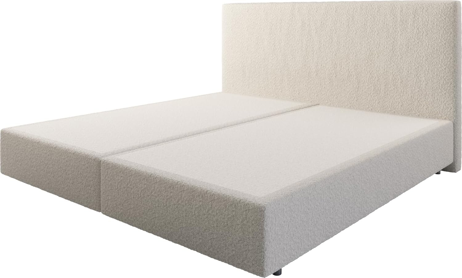 Boxspringgestell Dream-Well Bouclé Creme-Weiß 200x200 cm Bild 1