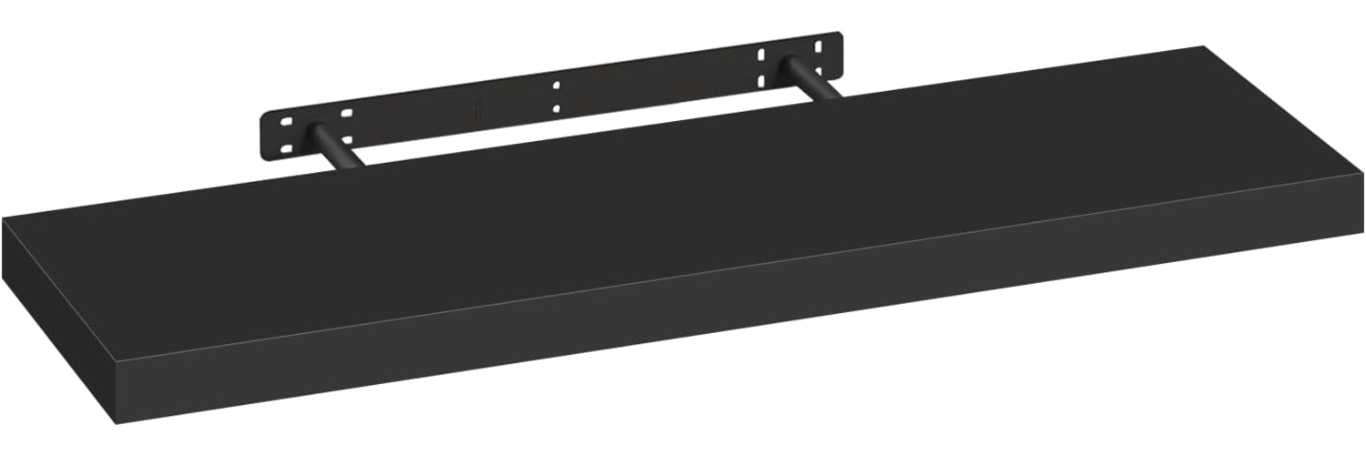 eSituro Wandregal, schwebendes Regal für Wandmontage, Schweberegal Hängeregal Wandbrett im Wohnzimmer Schlafzimmer Küche Badezimmer, glattes Schwarz, MDF, 80 x 3,8 x 22,9 cm Bild 1