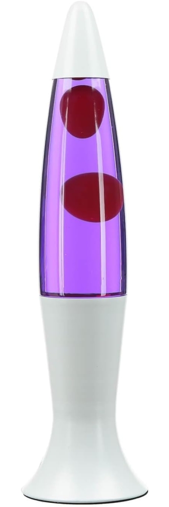 Licht-Erlebnisse Lavalampe ROXY, Warmweiß, Weiß Lila Rot Retro Design 40 cm hoch Tischleuchte Bild 1
