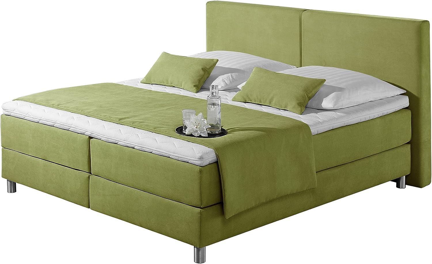 Maintal Boxspringbett Metropol, 160 x 200 cm, Strukturstoff, 7-Zonen-Kaltschaum Matratze h3, lemon Bild 1