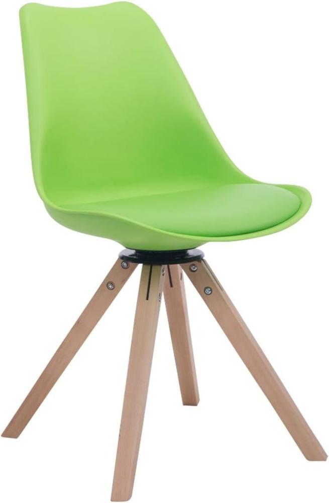 CLP Besucherstuhl Troyes Kunstleder Square drehbarer und mit eckigen Holzbeinen,grün natura Bild 1