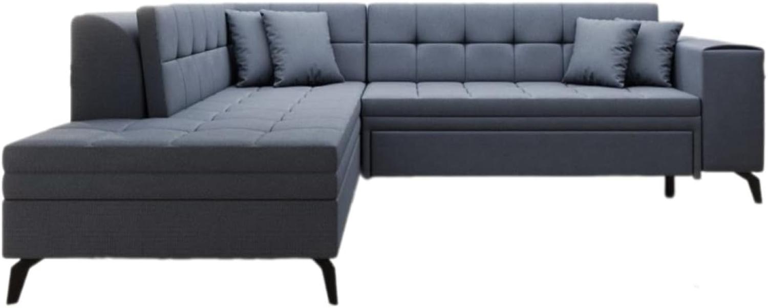 Designer Sofa Lania mit Schlaffunktion Stoff Blau Links Bild 1