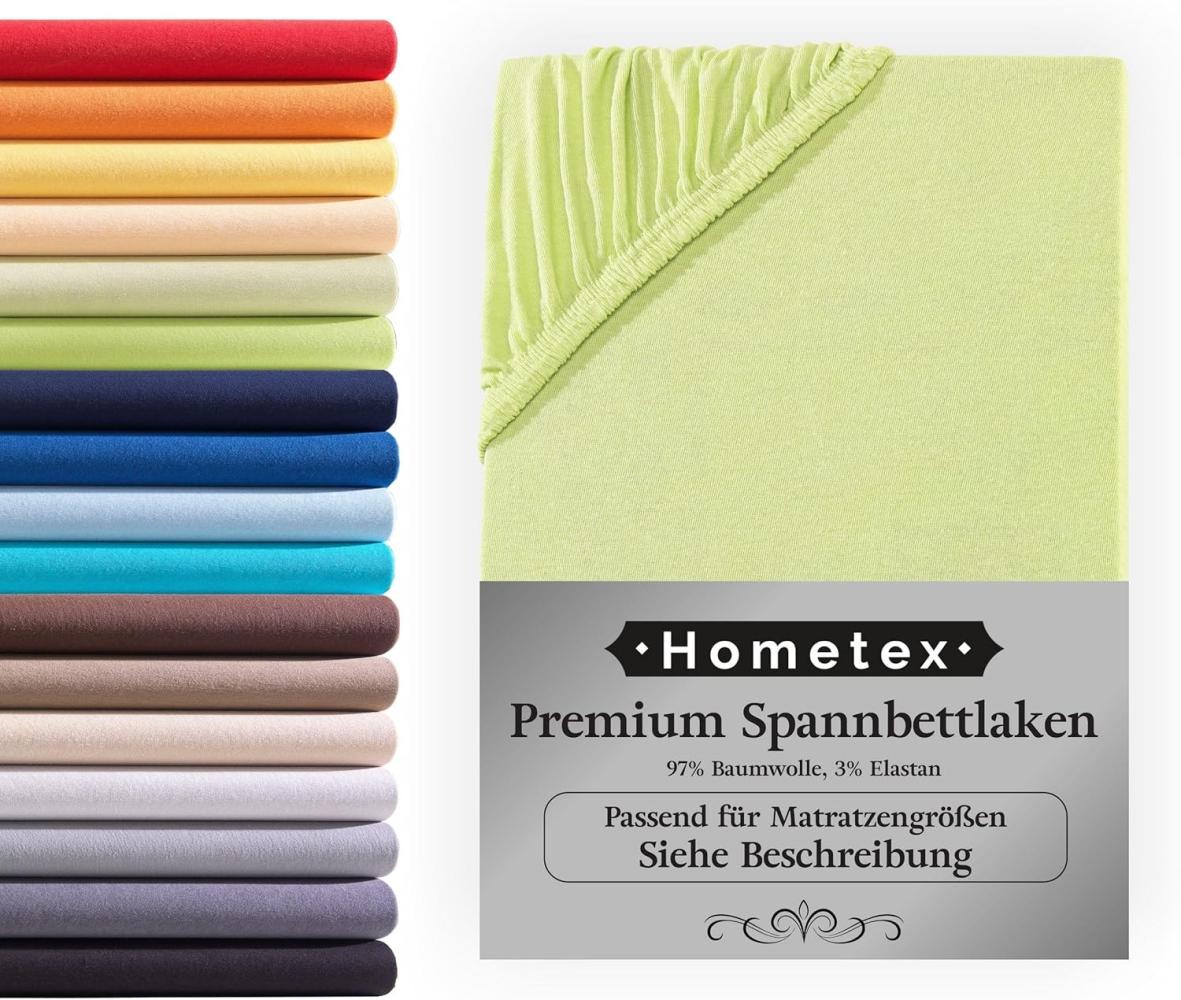 Hometex Premium Textiles Spannbettlaken Premium Boxspringbett Spannbetttuch ideal für Wasserbett und Matratzen, Jersey, Gummizug: Rundumgummizug, Spannbettlaken Premium Qualität 190 g/m², Gekämmte Baumwolle Bild 1