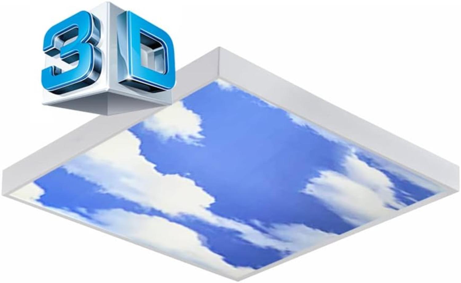 62x62 LED Aufputz Aufbau Panel Panel Deckenleuchte Deckenlampe 3D Bild blauer Himmel mit Wolken Bild 1