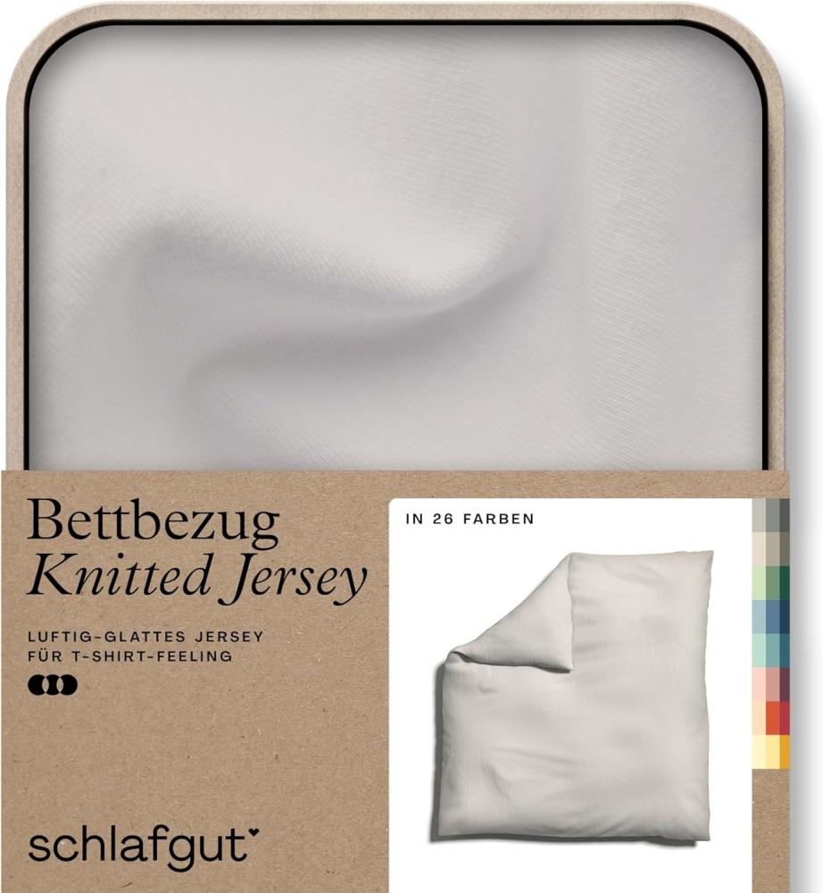 Schlafgut Knitted Jersey Bettwäsche | Bettbezug einzeln 240x220 cm | sand-light Bild 1