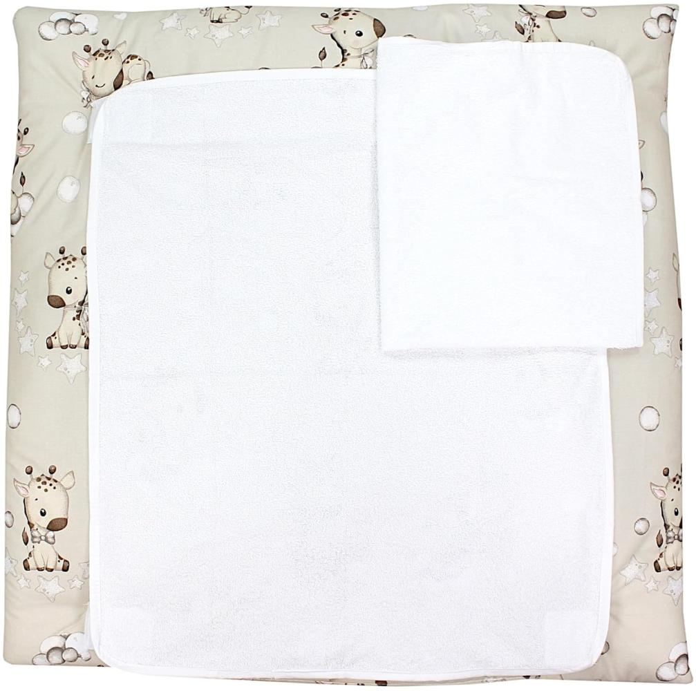 TupTam Baby Wickelauflage inkl. 2 Frotteebezügen ANK019, Farbe: Giraffe Beige, Größe: 75x85 cm Bild 1